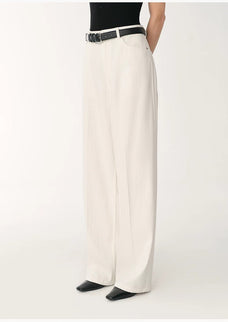 Customized cotton fabric skin - friendly washed drape versatile wide - leg jeans - variant_title