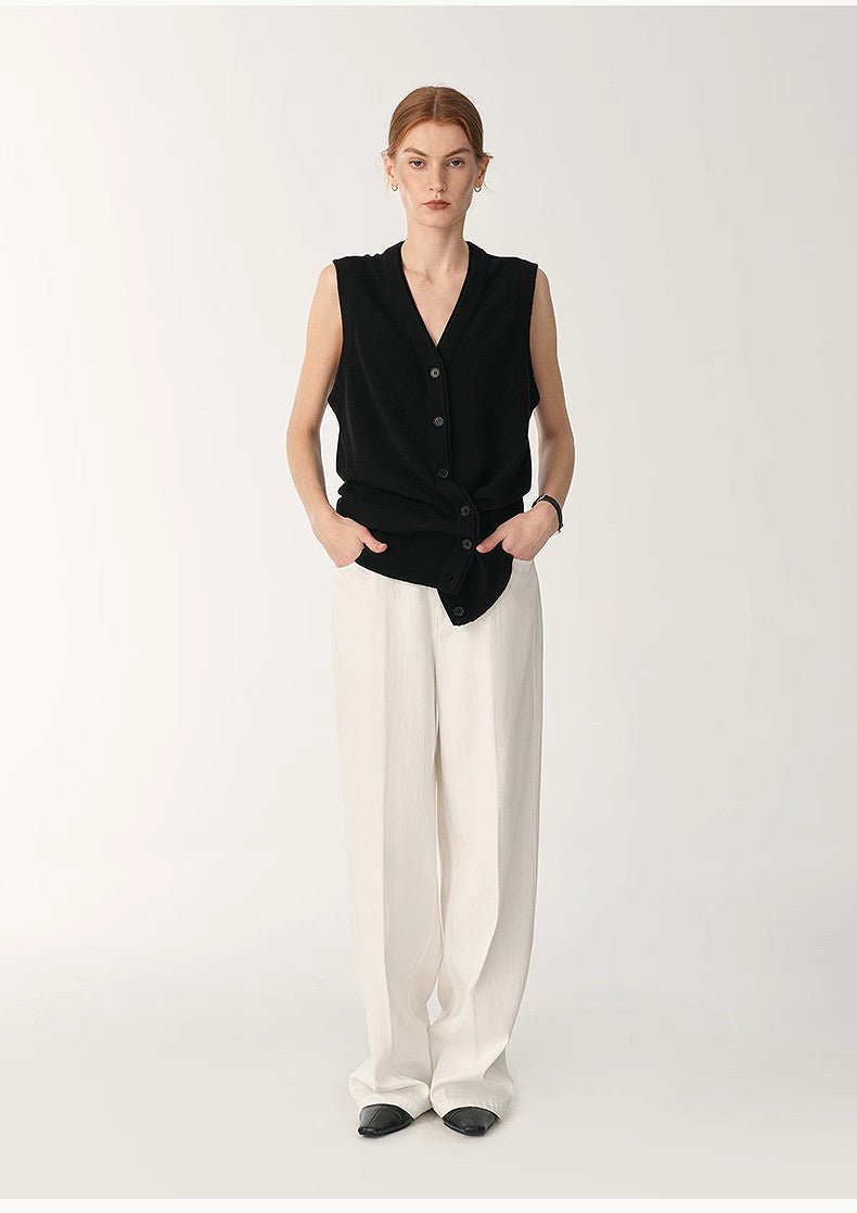 Customized cotton fabric skin - friendly washed drape versatile wide - leg jeans - variant_title