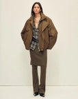 Caramel Firelady Fur Cutting-edge Style warm short down jacket full outfit view