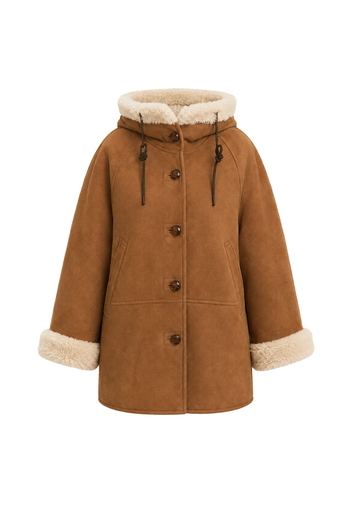 Danish Winter hooded reversible faux leather shearling jacket product image 01