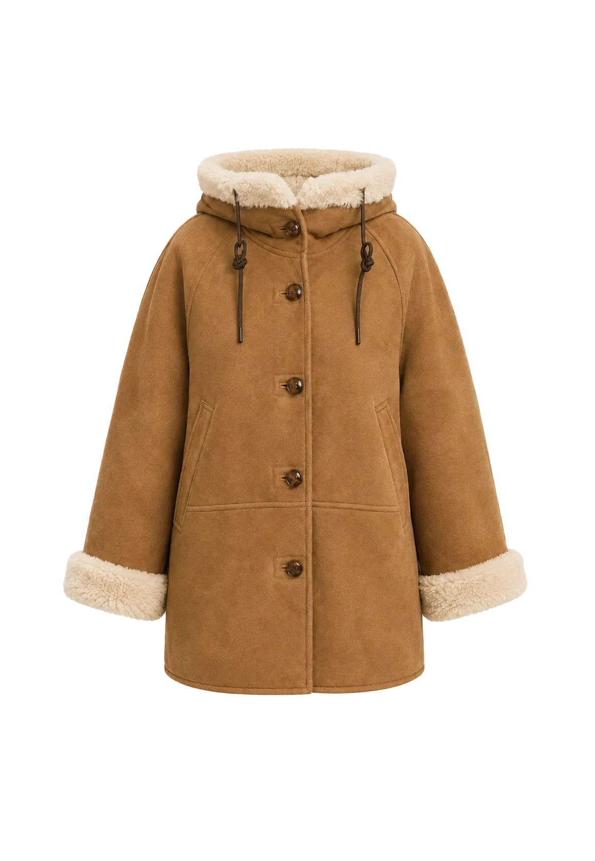 Danish Winter hooded reversible faux leather shearling jacket product image 05