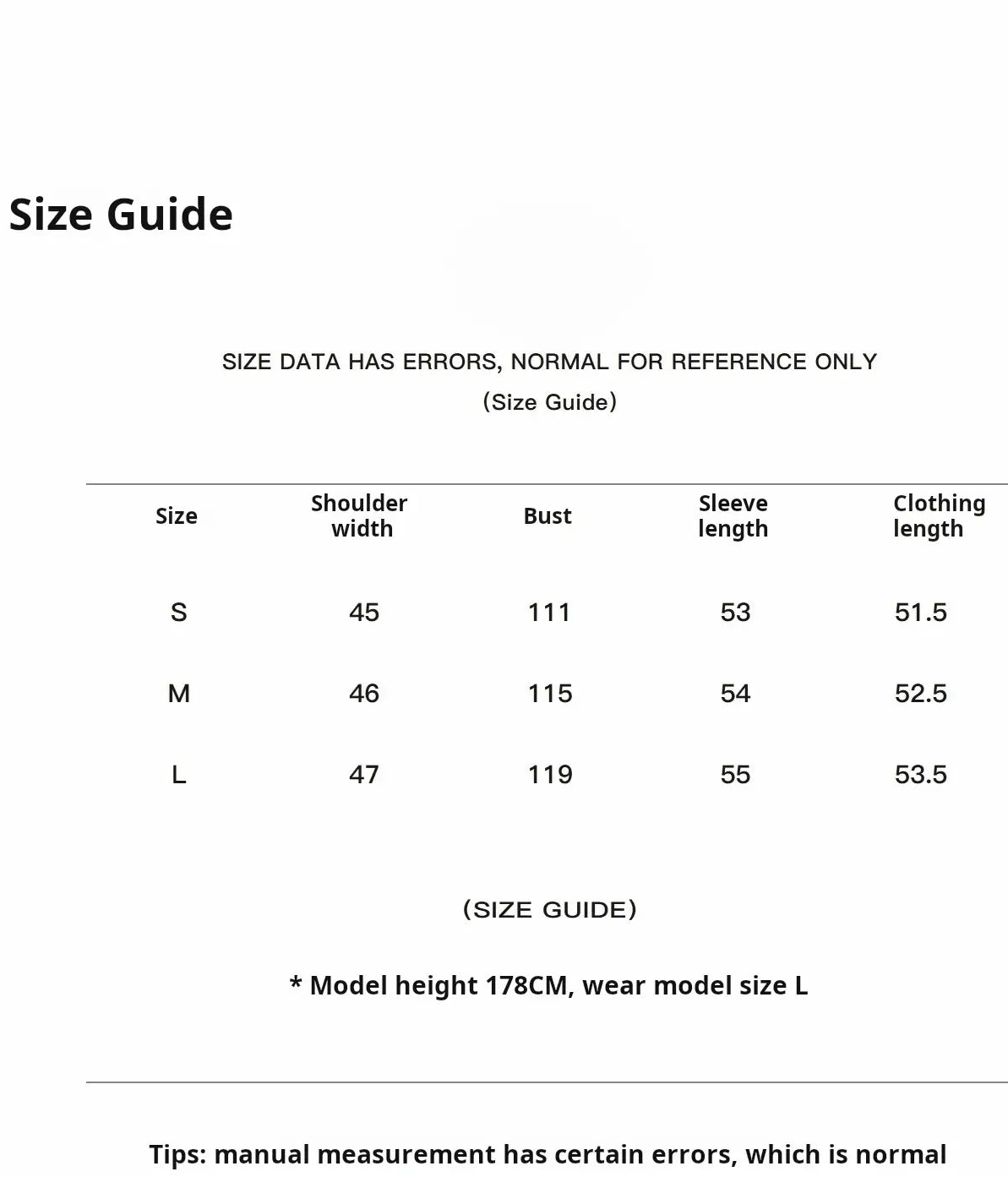Dapple Manor stand collar Merino shearling jacket size guide