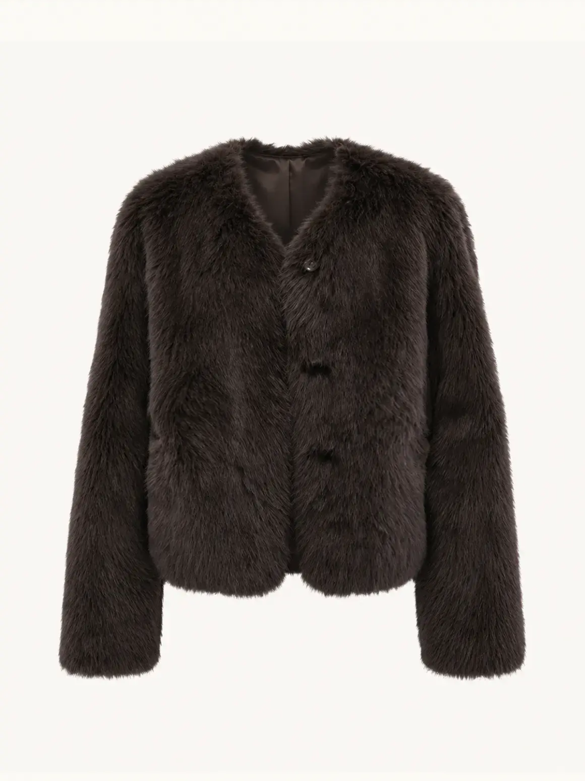 Darcy Manor ink gray Toscana shearling sweetheart-collar short coat product cutout