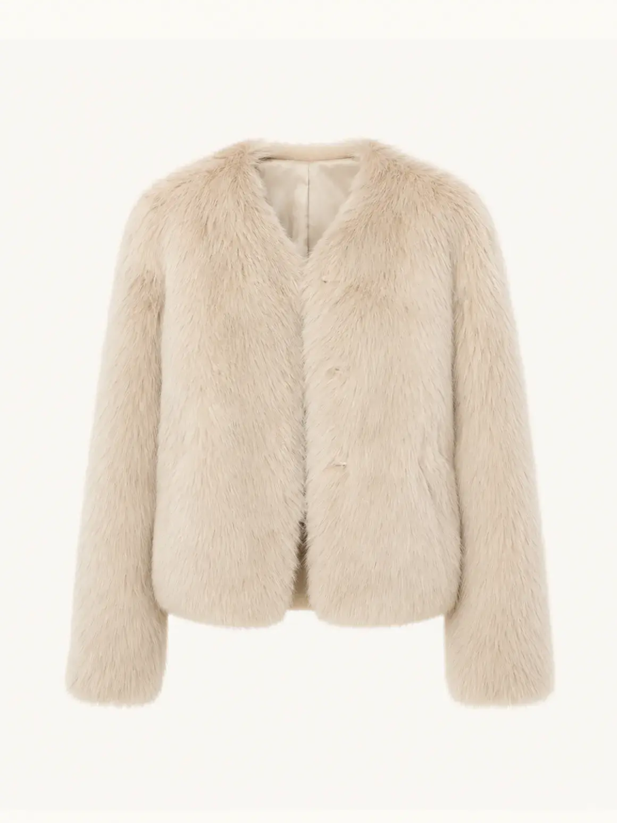 Darcy Manor wheat Toscana shearling sweetheart-collar short coat product cutout