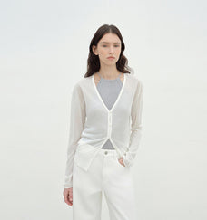 "Daylight" sunscreen V - neck new spring knitted cardigan jacket - variant_title
