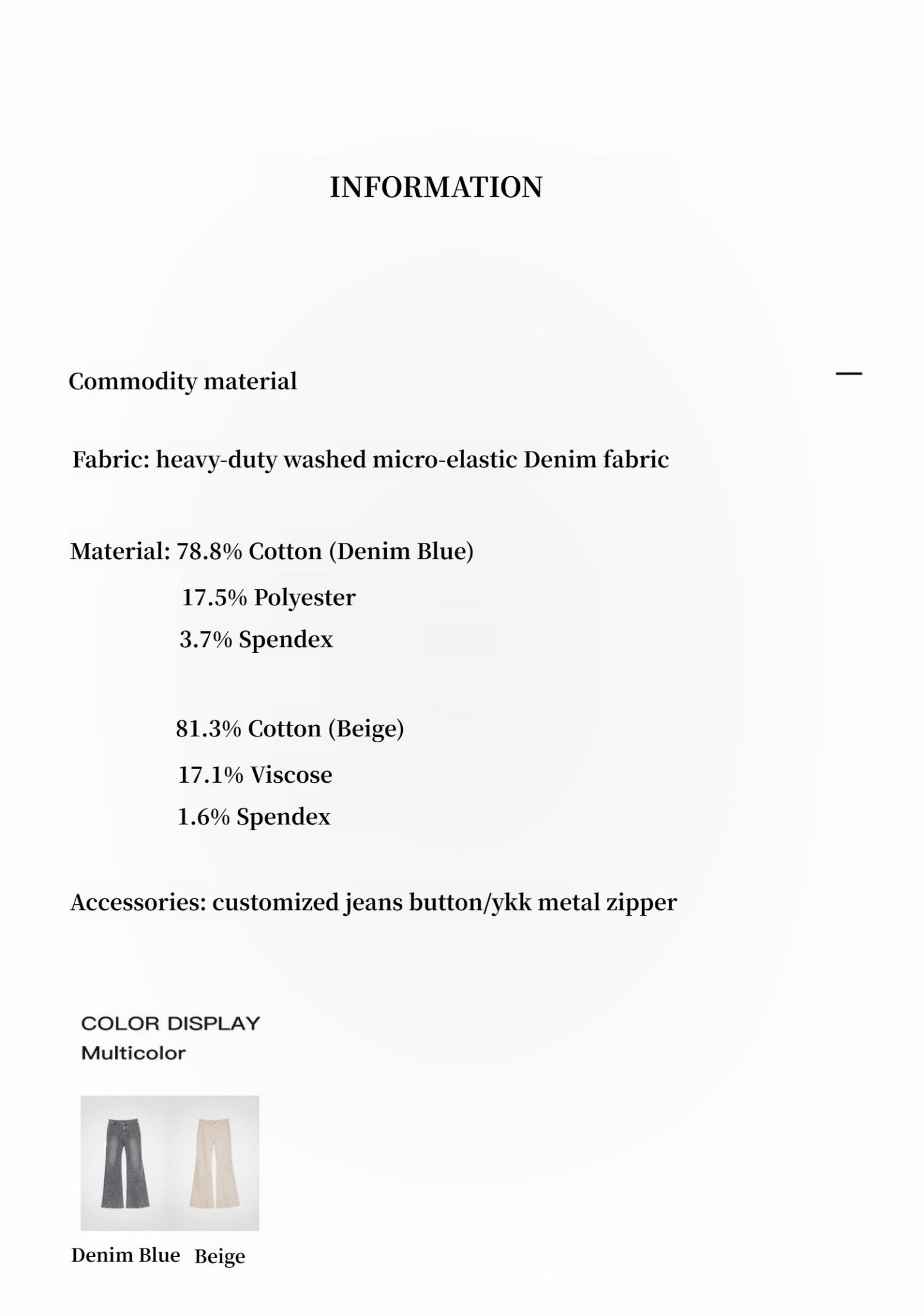 “Denimism”Fashionable Heavy Industry Washed Three - dimensional Versatile Slimming Slightly Flared Denim Trousers - variant_title