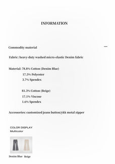 “Denimism”Fashionable Heavy Industry Washed Three - dimensional Versatile Slimming Slightly Flared Denim Trousers - variant_title