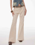 “Denimism”Fashionable Heavy Industry Washed Three - dimensional Versatile Slimming Slightly Flared Denim Trousers - variant_title