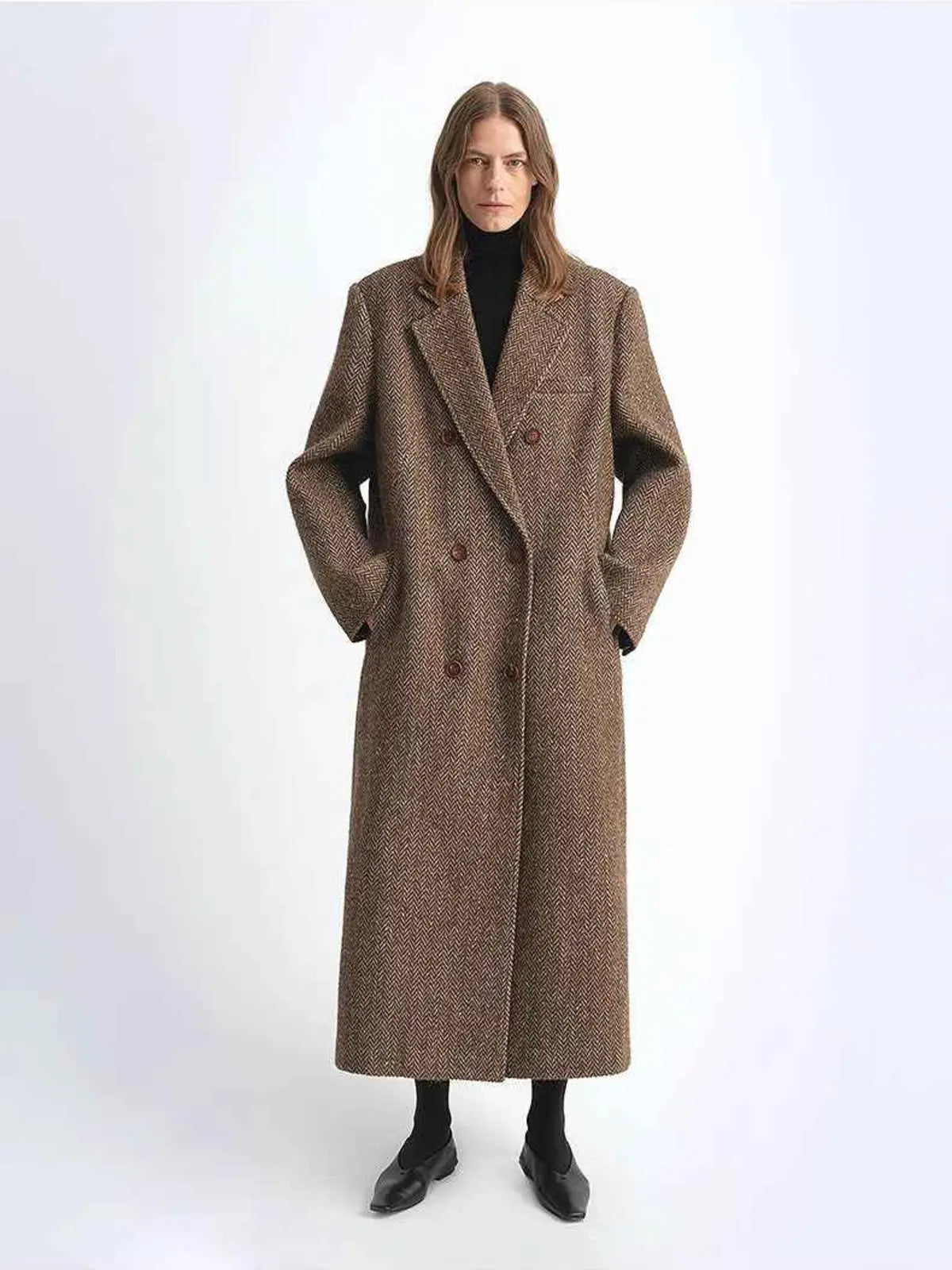 Desert City Italian wool herringbone coat product image 02