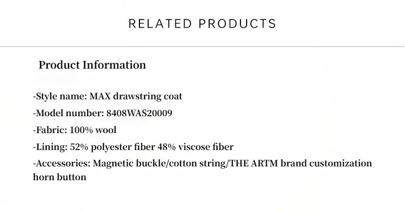 Desert Heart peaked-lapel drawstring mid-length wool coat product image 07