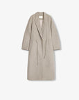 "Desert Heart"women's original color wool peaked lapel drawstring mid - length wool coat - variant_title