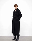 "Desert Mirage"Double - Breasted Coat with Shoulder Seam and Slight Cocoon Shape - variant_title