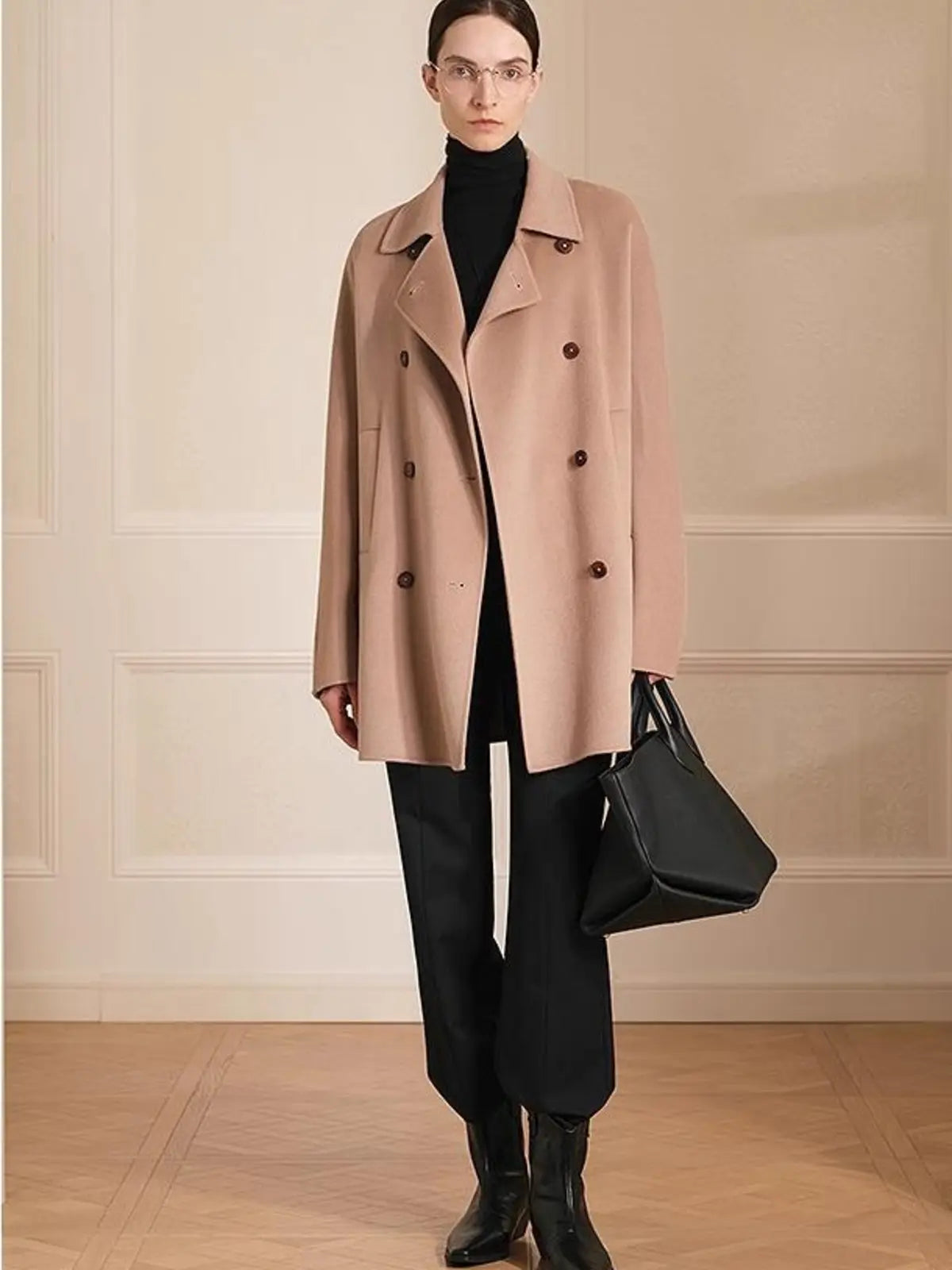 Desert Rose Australian wool double-breasted coat product image 02