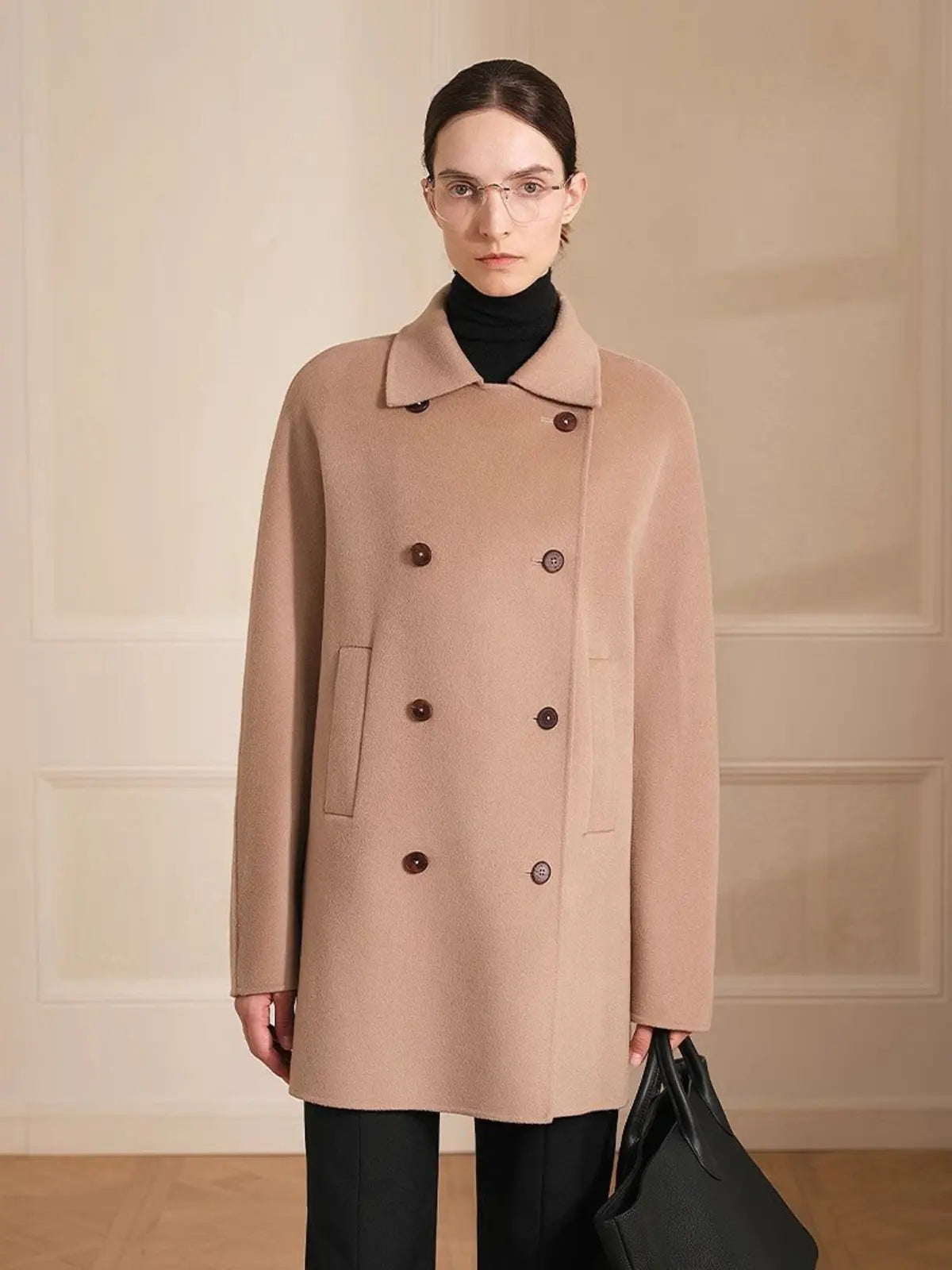 Desert Rose Australian wool double-breasted coat product image 04