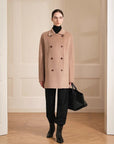 "Desert Rose"Australian imported wool double - breasted high - end woolen coat for small women - variant_title