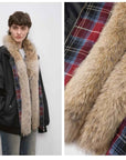 "Detachable"Fireladyfur Lightweight Parka with Detachable Wolf Fur Collar“Urban Warmth Walk” - variant_title
