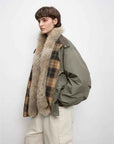 "Detachable"Fireladyfur Lightweight Parka with Detachable Wolf Fur Collar“Urban Warmth Walk” - variant_title