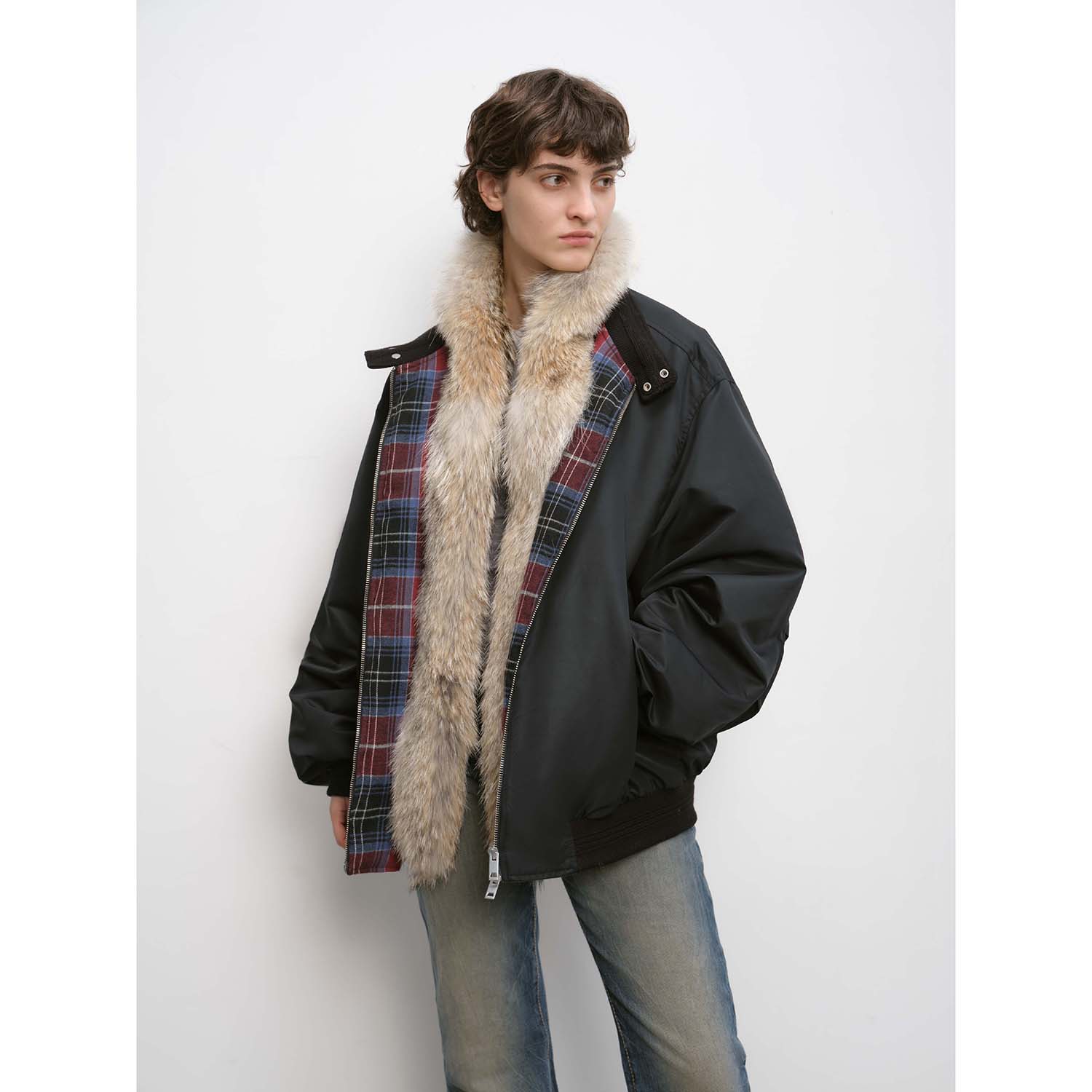 "Detachable"Fireladyfur Lightweight Parka with Detachable Wolf Fur Collar“Urban Warmth Walk” - variant_title