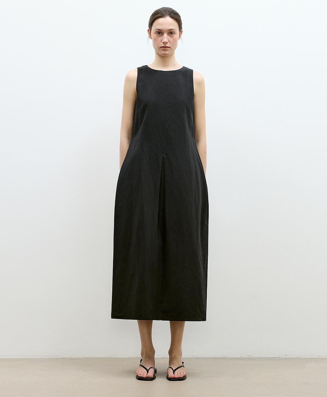"Deyanuo" hemp three - dimensional hourglass sleeveless round neck loose slim dress for women - variant_title