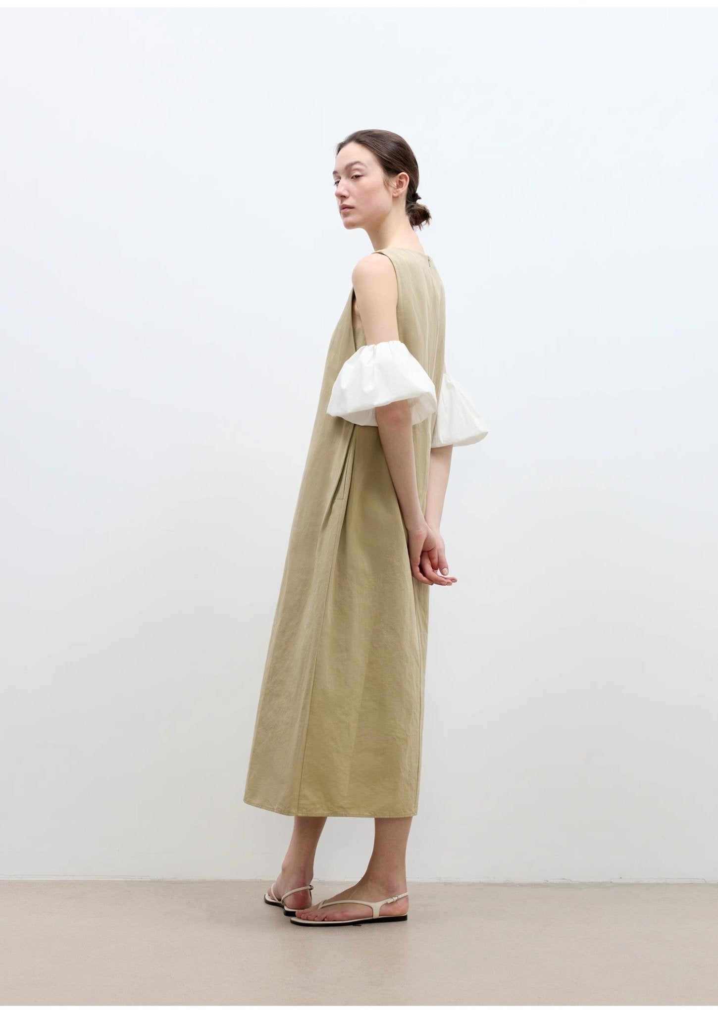 "Deyanuo" hemp three - dimensional hourglass sleeveless round neck loose slim dress for women - variant_title