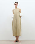 "Deyanuo" hemp three - dimensional hourglass sleeveless round neck loose slim dress for women - variant_title