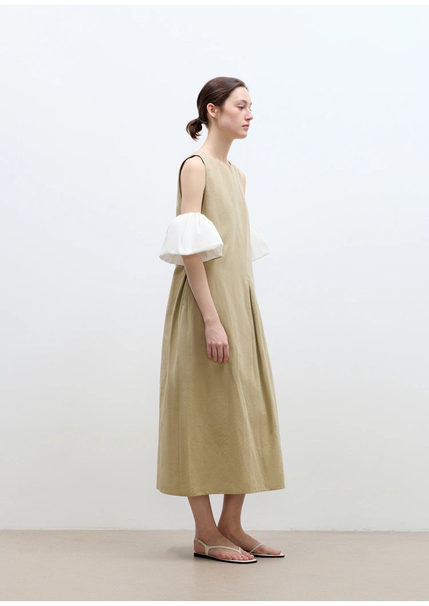 "Deyanuo" hemp three - dimensional hourglass sleeveless round neck loose slim dress for women - variant_title