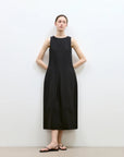 "Deyanuo" hemp three - dimensional hourglass sleeveless round neck loose slim dress for women - variant_title