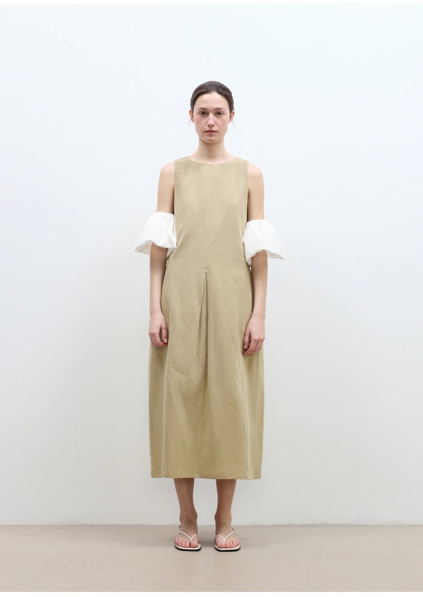 "Deyanuo" hemp three - dimensional hourglass sleeveless round neck loose slim dress for women - variant_title