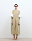 "Deyanuo" hemp three - dimensional hourglass sleeveless round neck loose slim dress for women - variant_title