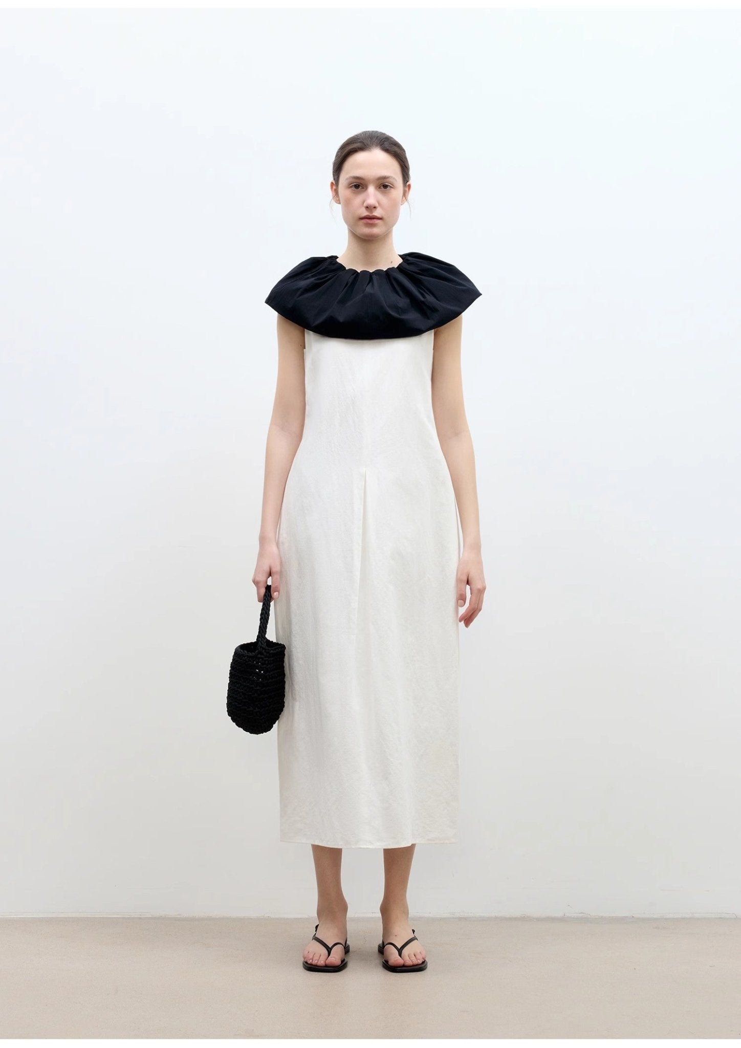 "Deyanuo" hemp three - dimensional hourglass sleeveless round neck loose slim dress for women - variant_title