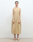 "Deyanuo" hemp three - dimensional hourglass sleeveless round neck loose slim dress for women - variant_title