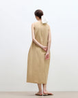 "Deyanuo" hemp three - dimensional hourglass sleeveless round neck loose slim dress for women - variant_title
