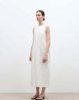 "Deyanuo" hemp three - dimensional hourglass sleeveless round neck loose slim dress for women - variant_title