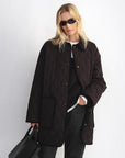 "Diamond Texture" Splicing Lapel 90 White Goose Down Barn Jacket Down Jacket Women - variant_title
