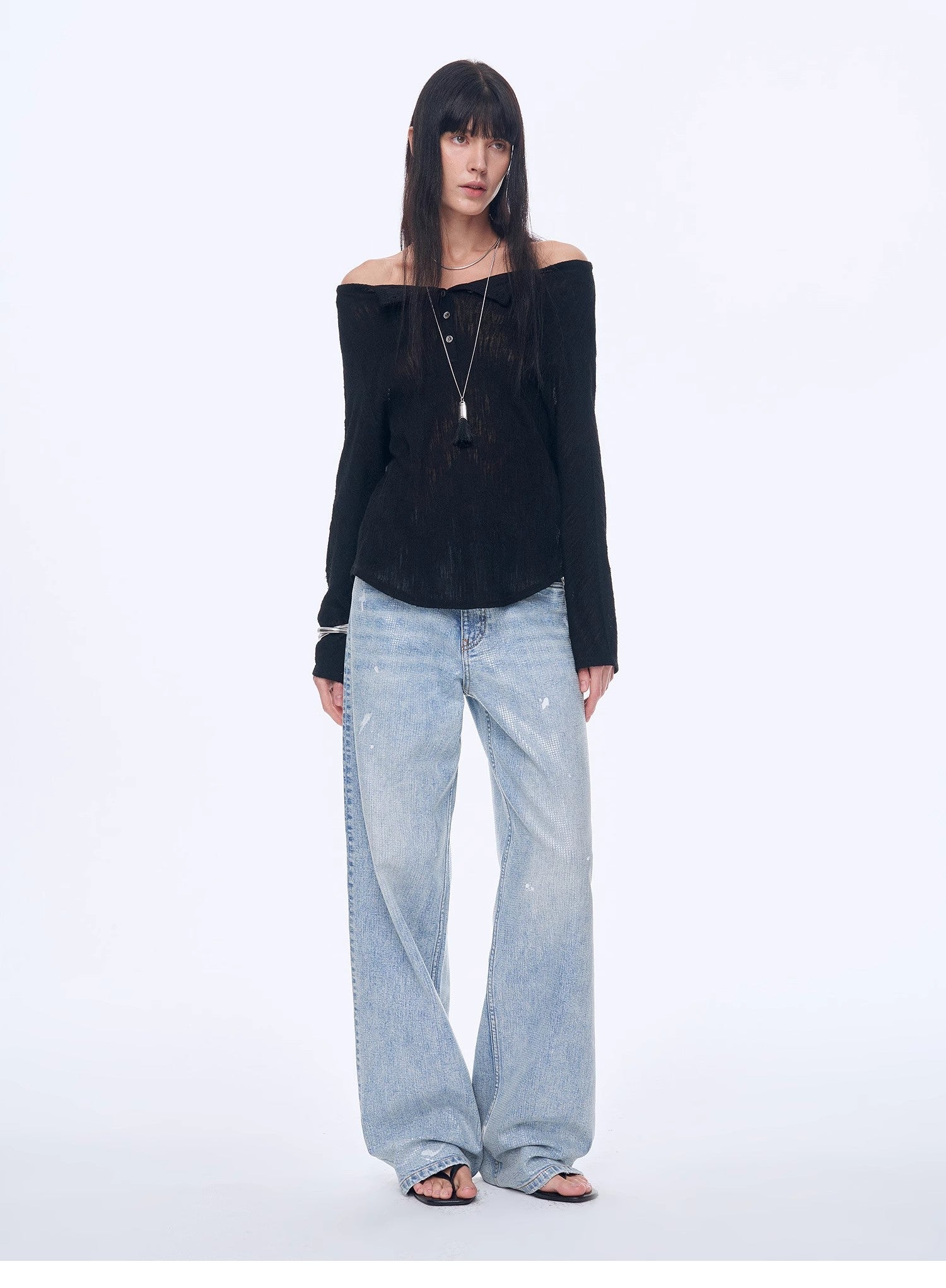 Distressed dirty dyed Tencel cotton jeans"Art Journey" - variant_title