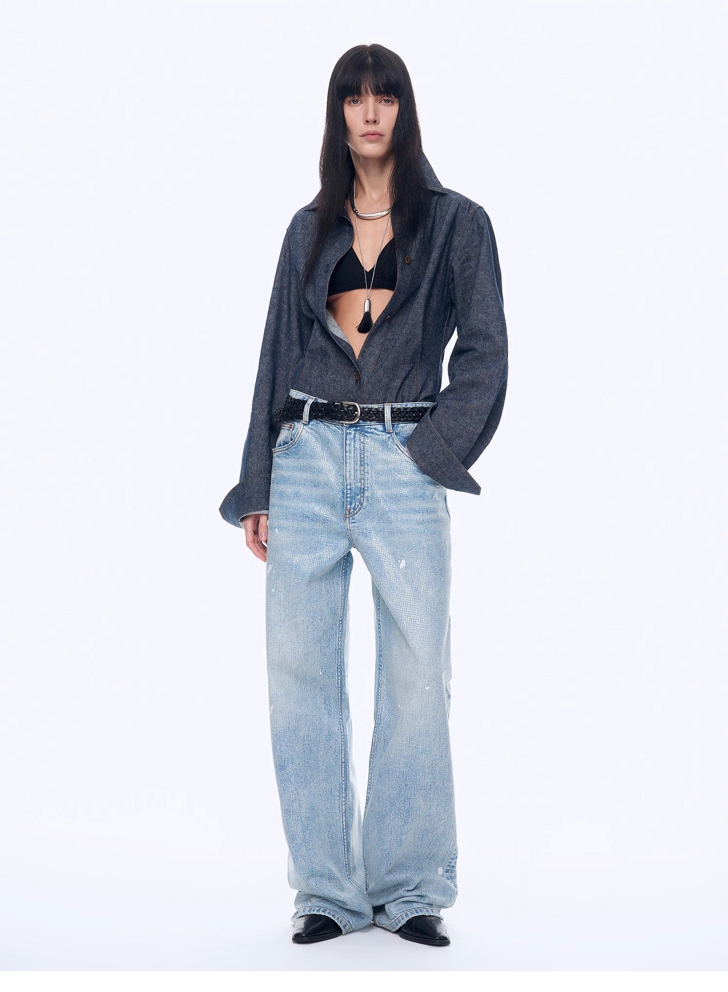 Distressed dirty dyed Tencel cotton jeans"Art Journey" - variant_title