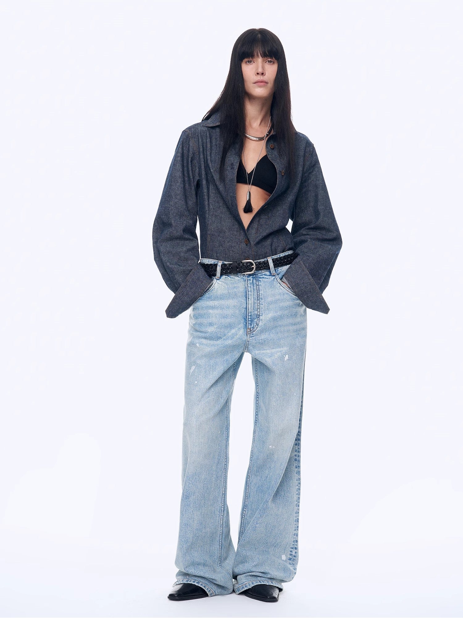 Distressed dirty dyed Tencel cotton jeans"Art Journey" - variant_title
