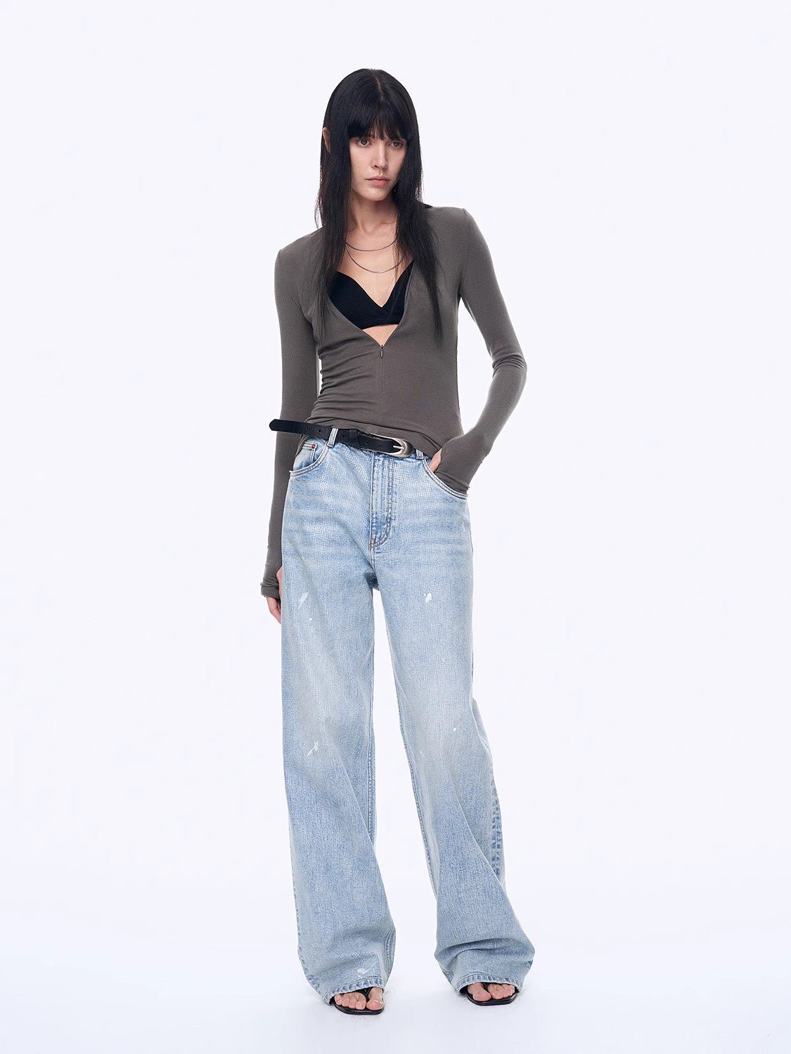 Distressed dirty dyed Tencel cotton jeans"Art Journey" - variant_title