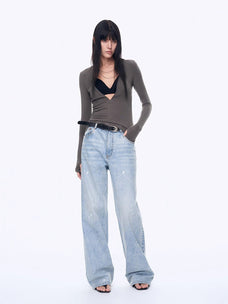 Distressed dirty dyed Tencel cotton jeans"Art Journey" - variant_title