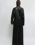 THE ARTM Women's Double-Lapel Lambskin Leather Jacket, Premium Natural Material