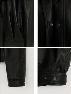 THE ARTM double-lapel lambskin leather jacket size and care guide