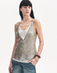 "Dream Catcher" Sequined Net Pattern Fake Two - Piece Deep V Waist Suspender Summer - variant_title