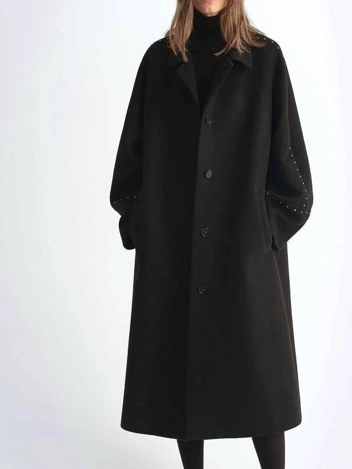 Dream of Champs Elysees riveted lapel wool coat product image 02