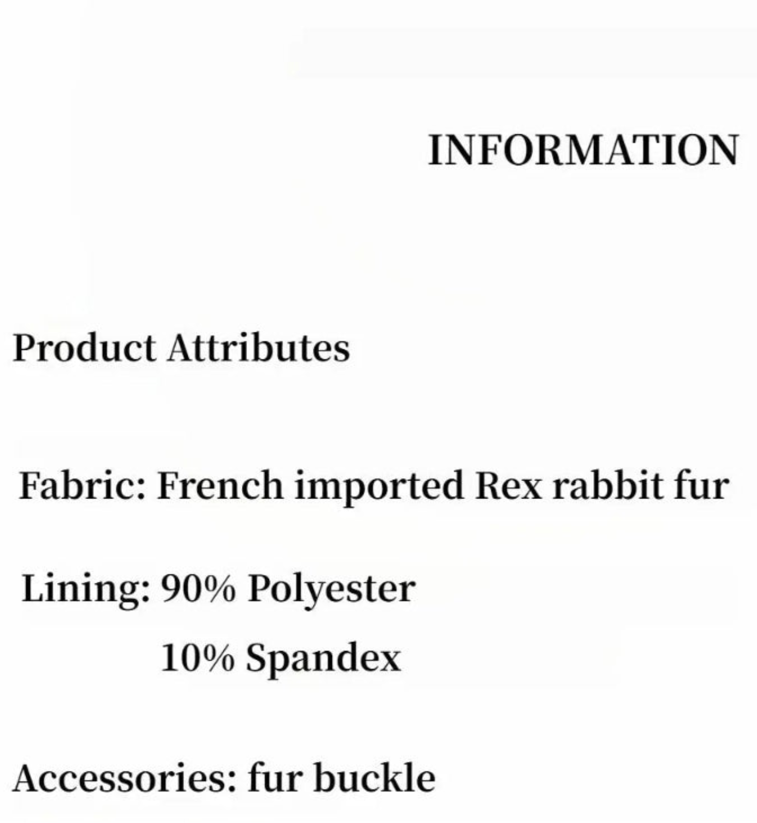 Dream Chaser Rex rabbit fur coat material and lining information