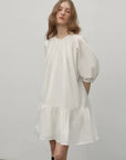 "Dream Island" Hepburn style white dress temperament high - end puff sleeve dress for women - variant_title