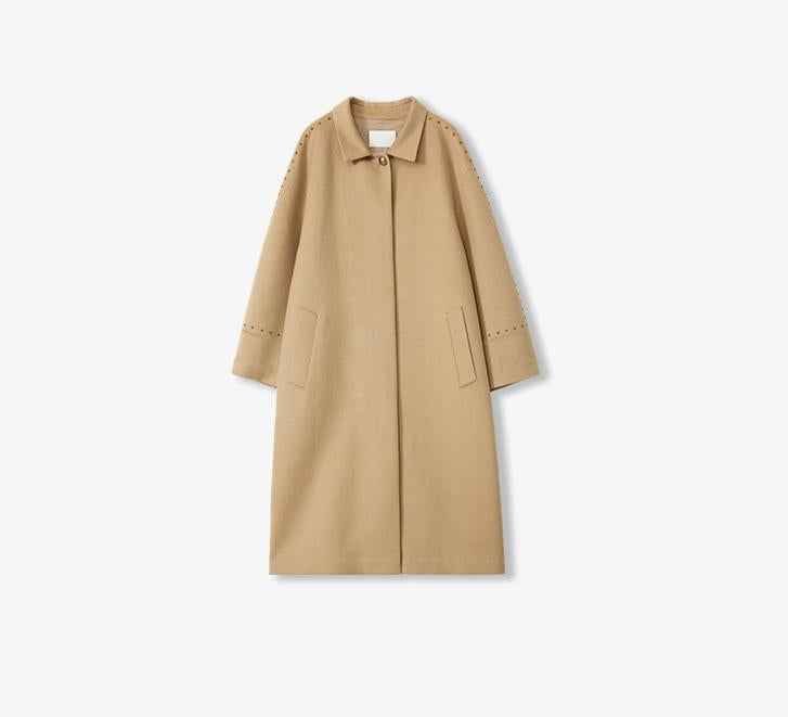 "Dream of Champs Elysees" riveted lapel wool coat women's autumn and winter coat - variant_title