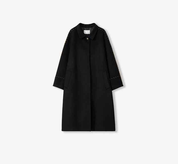 "Dream of Champs Elysees" riveted lapel wool coat women's autumn and winter coat - variant_title