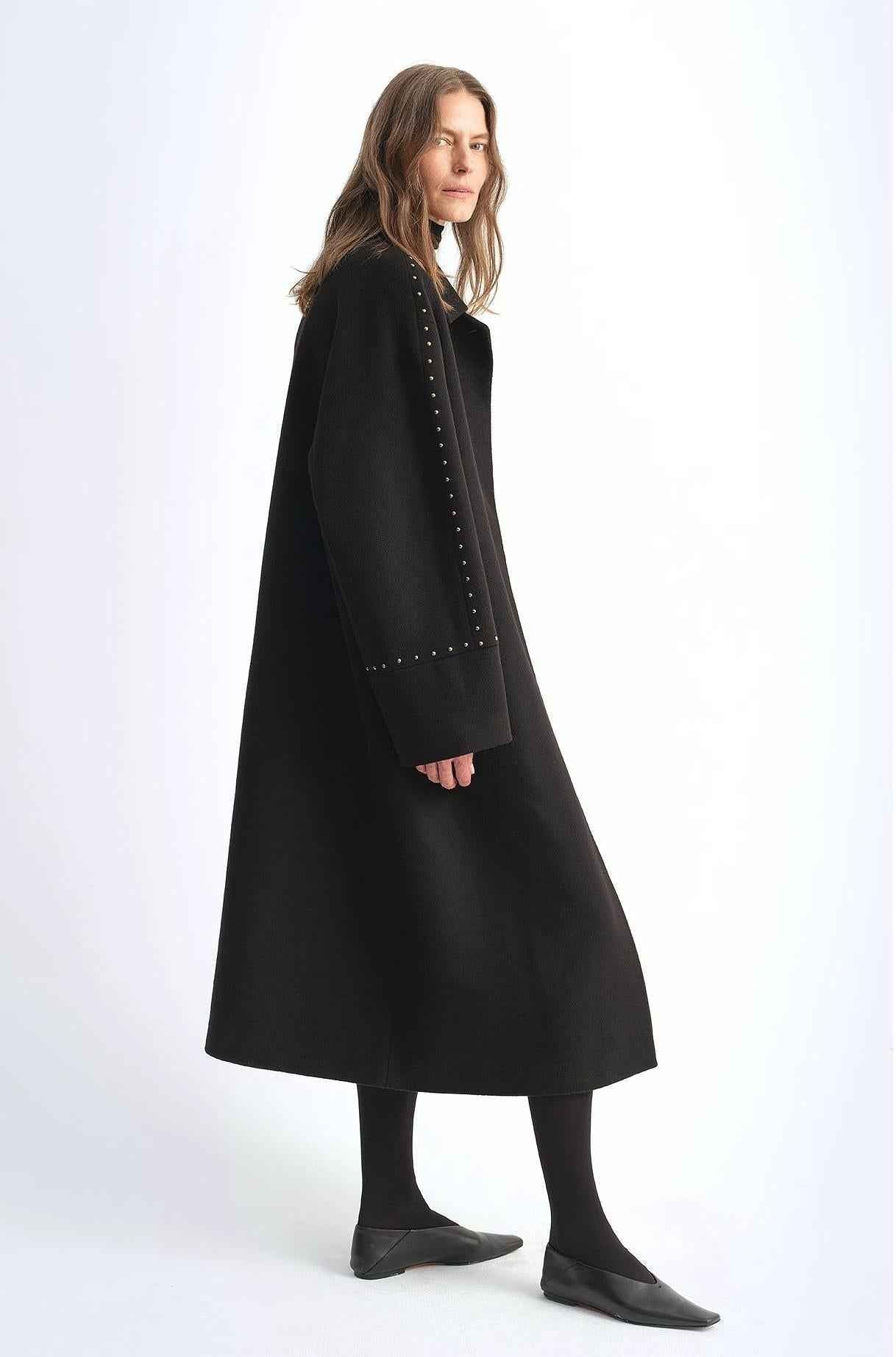 "Dream of Champs Elysees" riveted lapel wool coat women's autumn and winter coat - variant_title