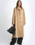 "Dream of Champs Elysees" riveted lapel wool coat women's autumn and winter coat - variant_title