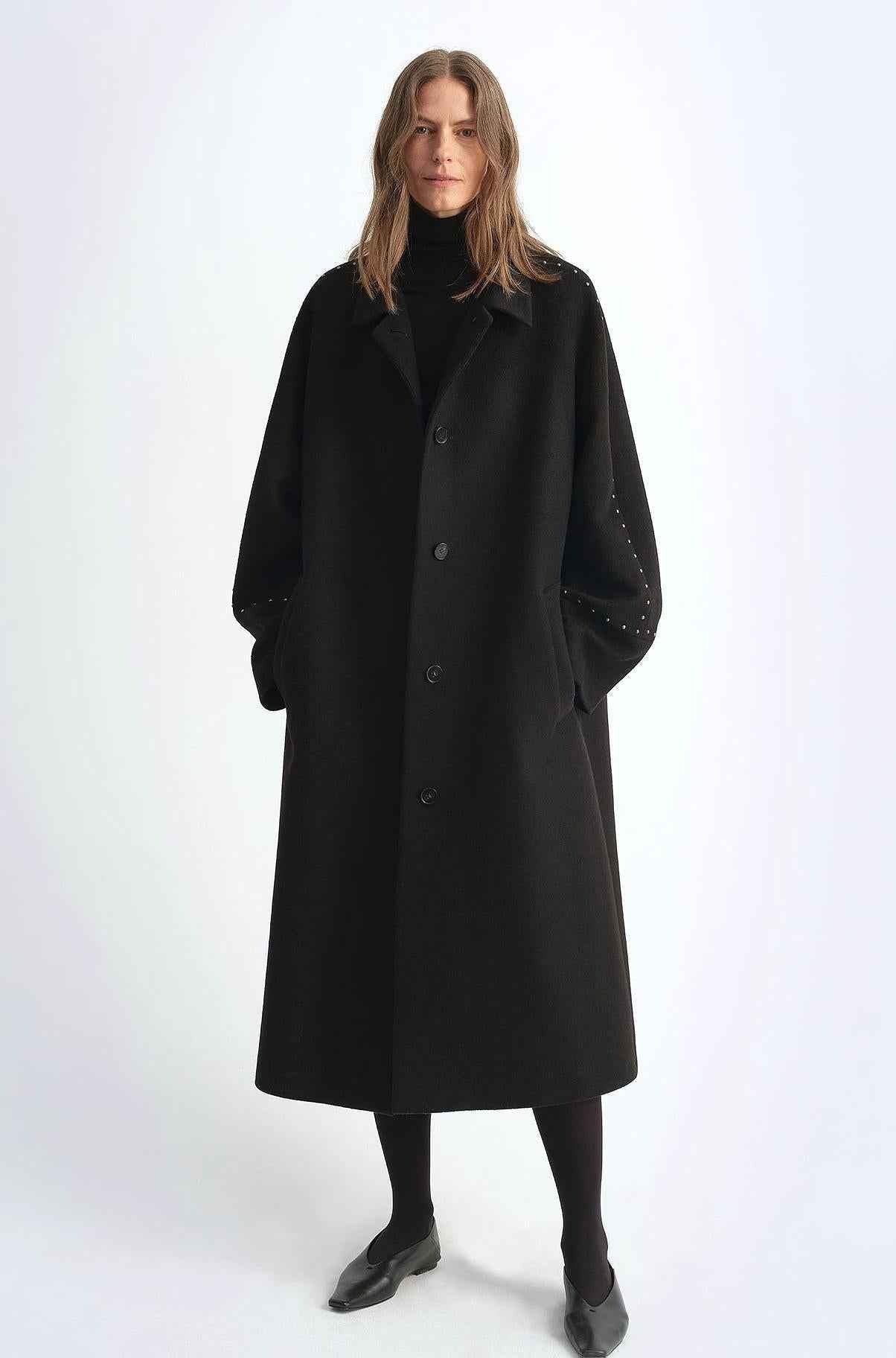 "Dream of Champs Elysees" riveted lapel wool coat women's autumn and winter coat - variant_title